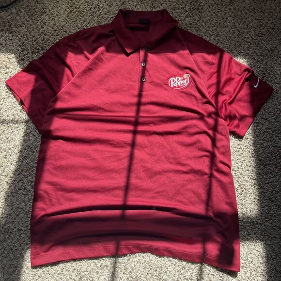 Dr. Pepper Logo Nike Golf Dri Fit Polo Shirt Men's XL Embroidered Football1 - Picture 1 of 9